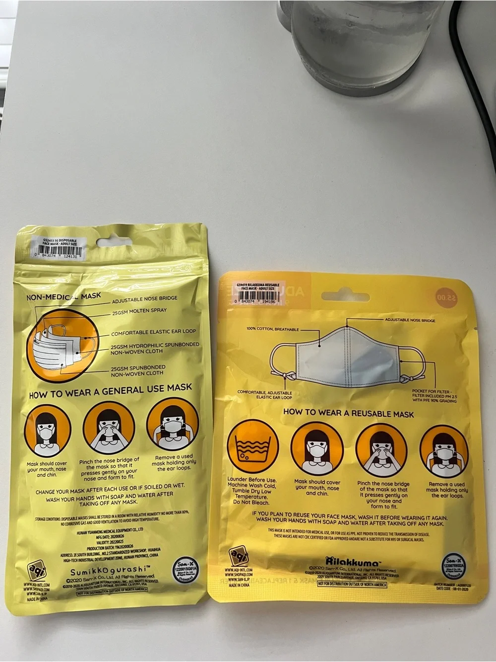Rilakkuma Face Mask Pack - Blue & Black